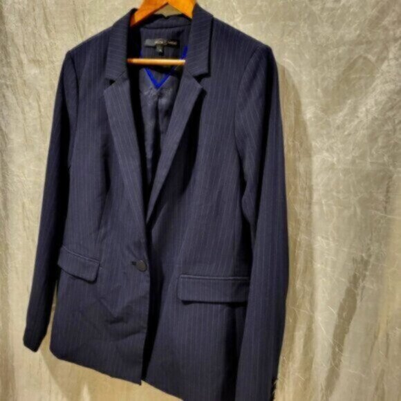 Blazer Sz 12 Blue Pinstripe Willow & Thread Women’s - Picture 6 of 10